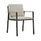 Armen Living Nofi Outdoor Patio Dining Chair in Charcoal Finish with Taupe Cushions and Teak Wood Accent Arms LCNOCHBE - alternate 4